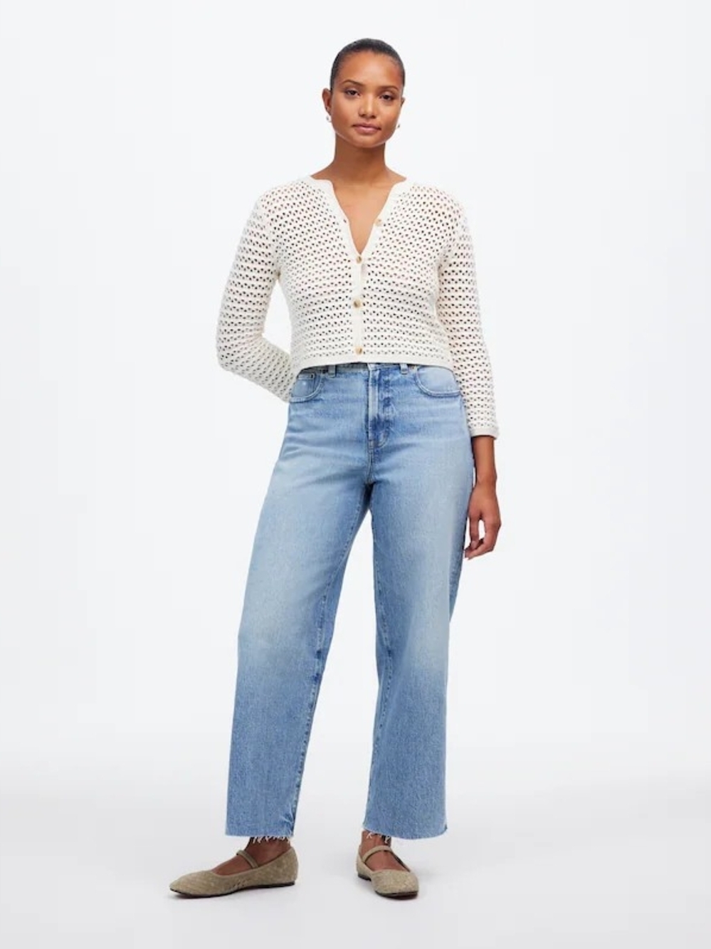 Madewell Curvy Perfect Vintage Wide Leg Crop Jean In Light Blue Wash